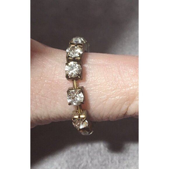 Chunky Oversized Rhinestone Link Fashion Ring Size 12 1/2 - Picture 2 of 6